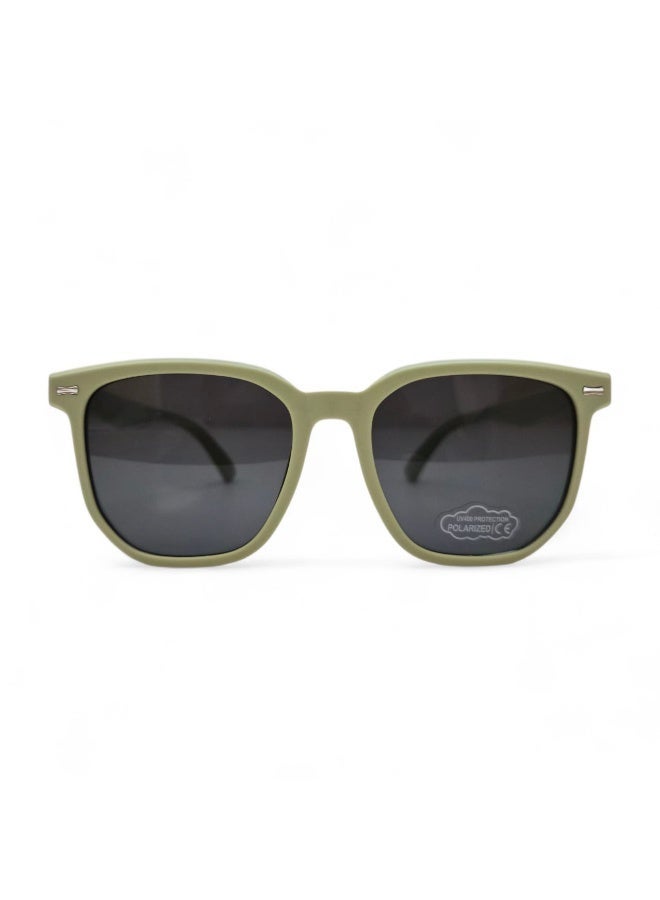 Kids Polarized Square Sunglasses – Matte Sage Green – UV400 Protection for Kids (Age 6 -12) - Image 3
